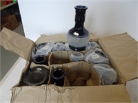 Case of 11 Black Hookah Vases
