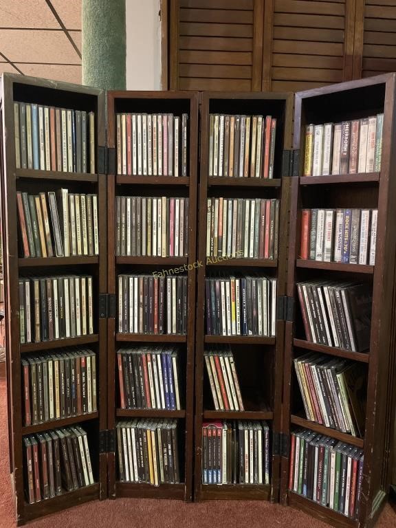 200 music cd’s & storage cabinet + cassettes