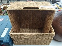 (2) Contemporary Weaved Baskets