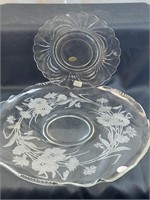 2 Round Glass Platters