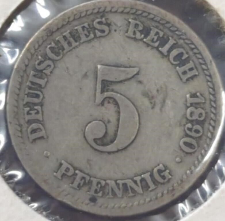 1890 Germany 5 Pfennig