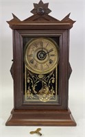 Antique E. Ingraham Wooden Mantle Clock