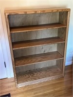 VINTAGE WOOD BOOKCASE, 48"T X 36"L X 12 1/2"W