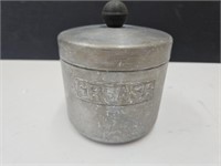 Viintage Aluminum Grease Jar with Strainer 4 1/2"