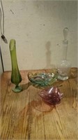 Mid-century modern art glass and Decanter