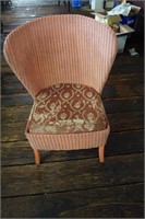 Antique Wicker Pink Chair with Cushion