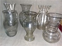 Six Glass Vases