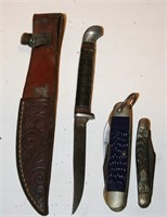 Banded Knife w/ Sheath, Schrade Walden Pocket