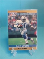 OF) Barry Sanders 1989 pro set rookie of the year.