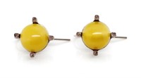 Pair of Cecile Jeanne Paris yellow stone earrings