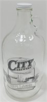 * City Brewery Glass 1/2 Gallon Jug