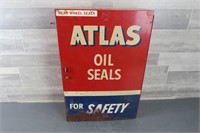 VINTAGE METAL ATLAS OIL SEALS CABINET / CONTENTS