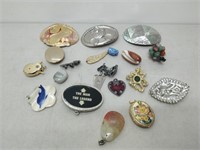 lot of vintage costume jewelry- pins, watches,