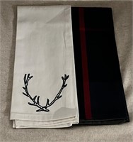 Dinner Towel Antlers Theme Black and White