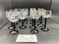 Black Stemmed Wine Glasses