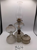 Vintage Clear Glass Oil Lamps