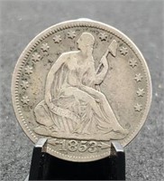 1853 w/ Arrows Seated Half Dollar