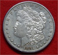 1891 S Morgan Silver Dollar - Nicks