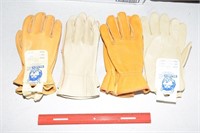 4- PAIR NEW LEATHER GLOVES !-OK-3