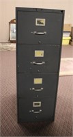 Metal four drawer filing cabinet, 18 X 28 X 51"H