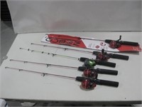 Five Assorted Compact Fishing Rods See Info