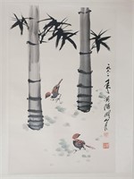 Chinese Ink Color Scroll Painting,Signed