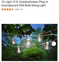 Plug-In Incandescent G50 Bulb String Light