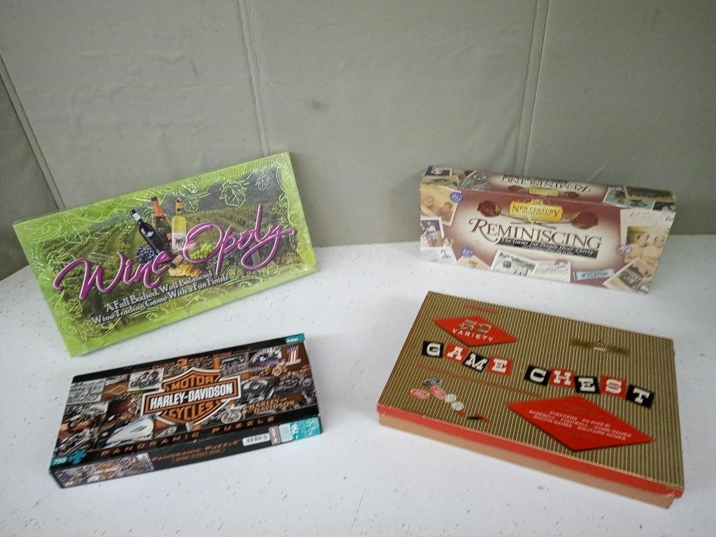 HARLEY DAVIDSON PUZZLES,WINE OPOLY GAME & MORE