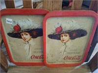 2 Coca Cola Serving Trays