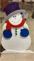 Wooden standing snowman