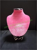 Pink Velvet Necklace Display w/ Zebra Print
