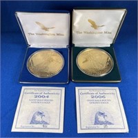Two 8-Ounce Troy Silver Rounds