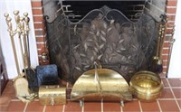 Fireplace accessory lot: Contemporary floral