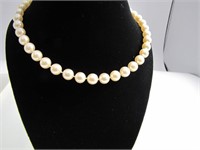 16" Strand of 8mm Cultured Pearls, 14K WG Clasp