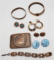 (E) Copper Jewelry - Bracelets, Belt Buckle, and