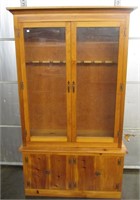 Pine 9 Place Gun Cabinet Over Storage.