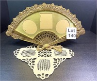 Antique Victorian Style Brass Fan Picture Frame