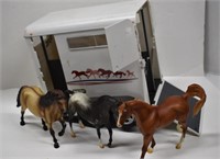 Breyer Horse Trailer and Three Horses