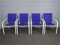 4x The Bid Outdoor Mesh & Metal Chairs
