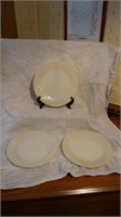 Set of Three Fire King Swirl Dinner Plates