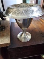Silverplate flower Frog Compote