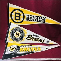 Lot Of 3 Boston Bruins Vintage NHL Banners