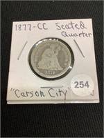 1877 Carson City Seated Quarter
