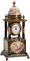 Attr. Royal Vienna Porcelain 4 Column Mantle Clock