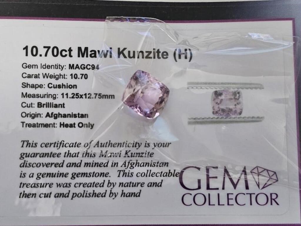 10.70ct Mawi Kunzite