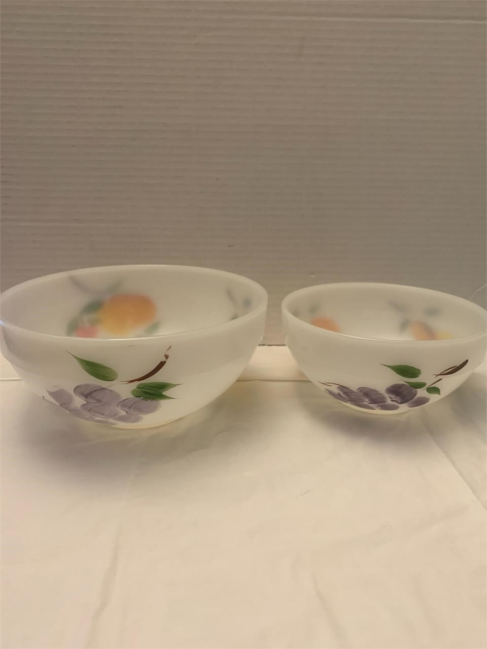 Archor Fire King Fruit Bowl Milk Glass lot of 2