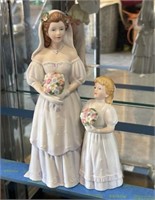 Homco Bride and Flower Girl Figurines