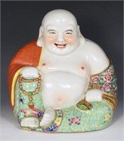 Chinese Porcelain Laughing Buddha Figure.