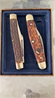 Two vintage pocket knives, one is a three blade