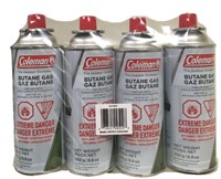 4-Pk Coleman Butane Gas, 250g